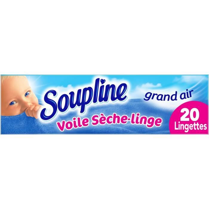Soupline Voile Sèche-Linge Lingettes Assouplisssantes à la Lavande par 20  (lot de 6 soit 120 lingett - Cdiscount Puériculture & Eveil bébé