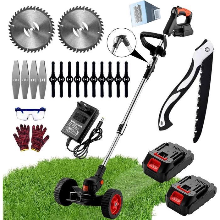 Coupe-bordures Sans Fil 21V 1280W - 9 Pouces, Tête Pivotante, 2 Batteries, Télescopique - 2