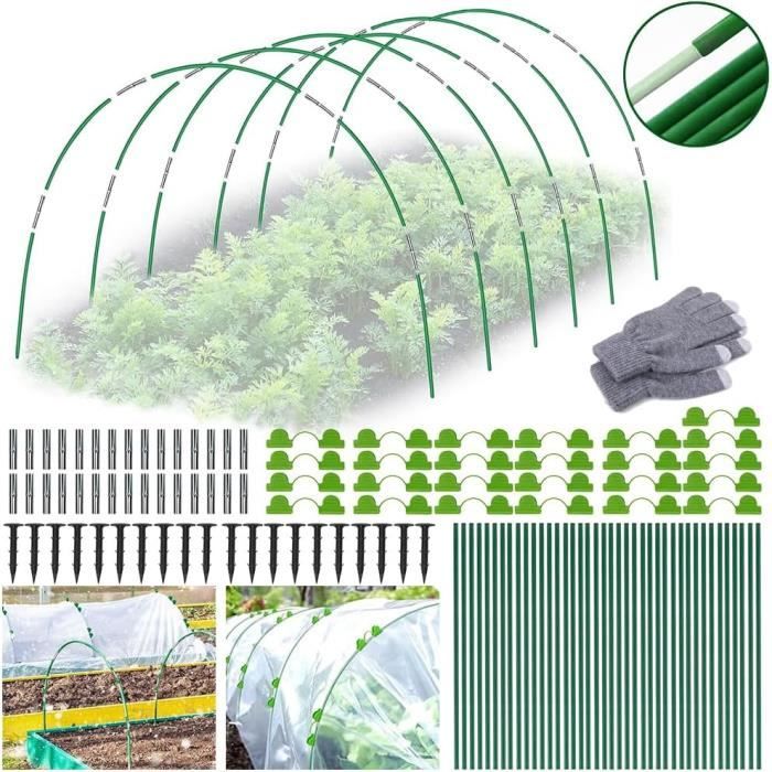 Arceaux Serre Tunnel – 36 Cerceaux Fibre De Verre + Connecteurs, Pour Potager Et Protection Plantes