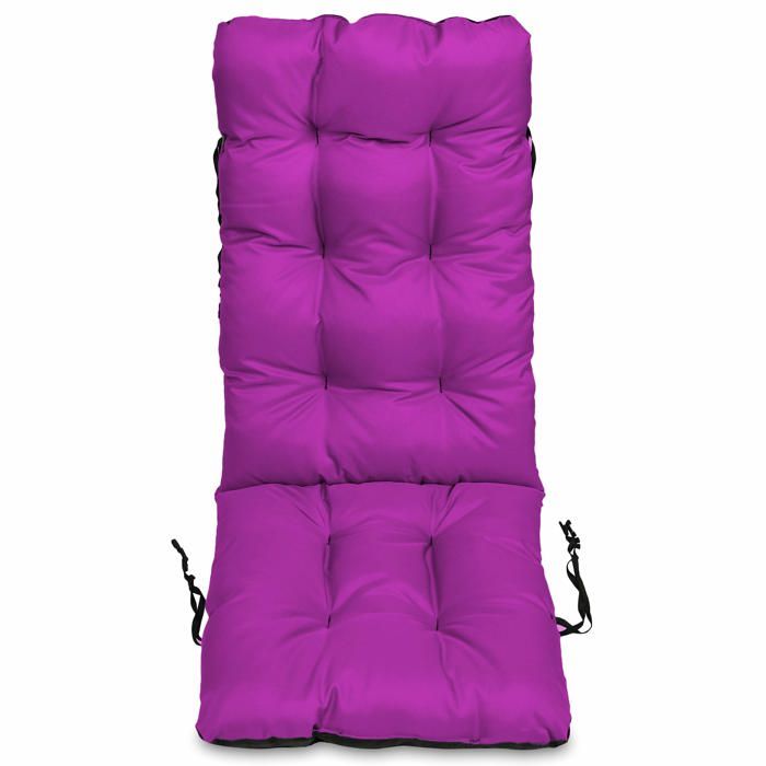 Coussin de Chaise Longue - Superkissen24. - 123x48 cm - Bain de Soleil - Intérieur/Extérieur - Imperméable - Fuchsia