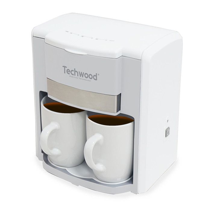 Cafetière 2 Tasses Duo Techwood TCA-202 Puissance : 420-500W - Coloris Blanc - deux tasses en porcelaine inclus Cafetière 2 Tasses Duo Techwood TCA-202 Puissance : 420-500W - Coloris Blanc - deux tasses en porcelaine inclus