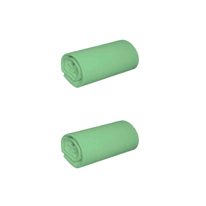 Lot de 2 draps housses jersey vert jade bonnet 30 cm 100% coton biologique 70x190/200 - Vert - Terre de Nuit Lot de 2 draps housses jersey vert jade bonnet 30 cm 100% coton biologique 70x190/200 - Vert - Terre de Nuit