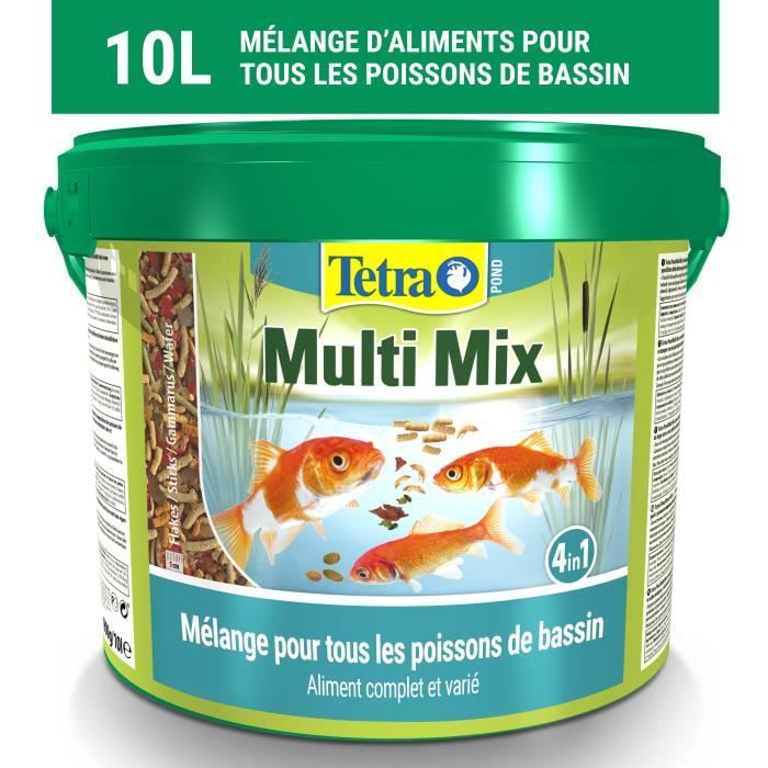 TETRA Aliment complet - Mix de 4 aliments variés - Tetra Pond Multimix - 10 L - Pour poisson de bassin
