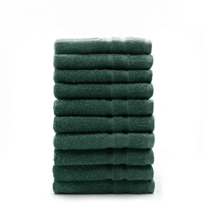 TODAY Essential - Pack de 10 essuie-mains 50x90 cm 100% Coton couleur céladon