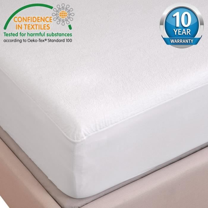 Prot/ège Matelas Imperm/éable Lavable en Machine Anti Acariens Sweethome 140x190//200 cm Souple et Silencieux Bouclette 100/% Coton Forme Drap Housse