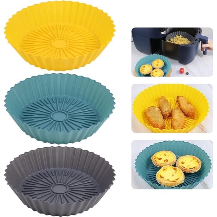 Moules Silicone Air Fryer 3 Pièces - Antiadhésifs, Réutilisables - Pour Four, Micro-ondes, Lave-vaisselle