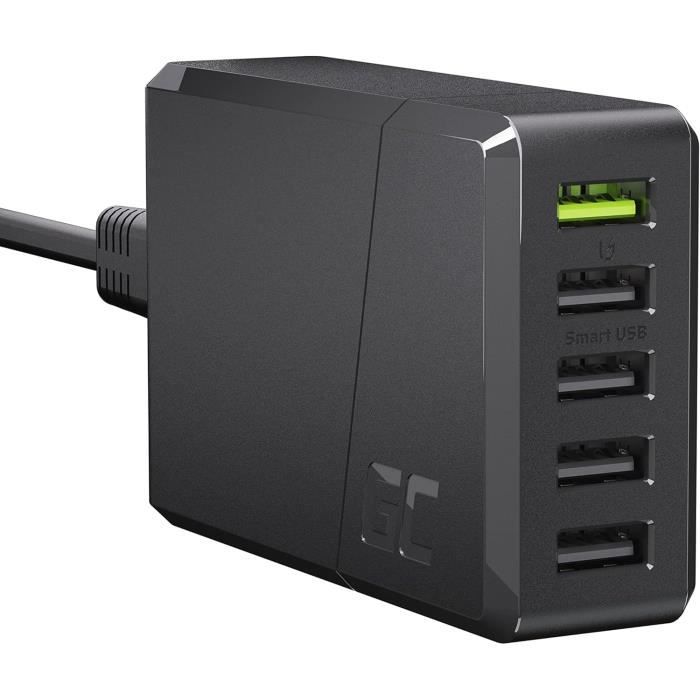 Usb 52 Green Cell Chargeur Usb 52W 5-Port Adaptateur Secteur Usb-A Chargeur ...