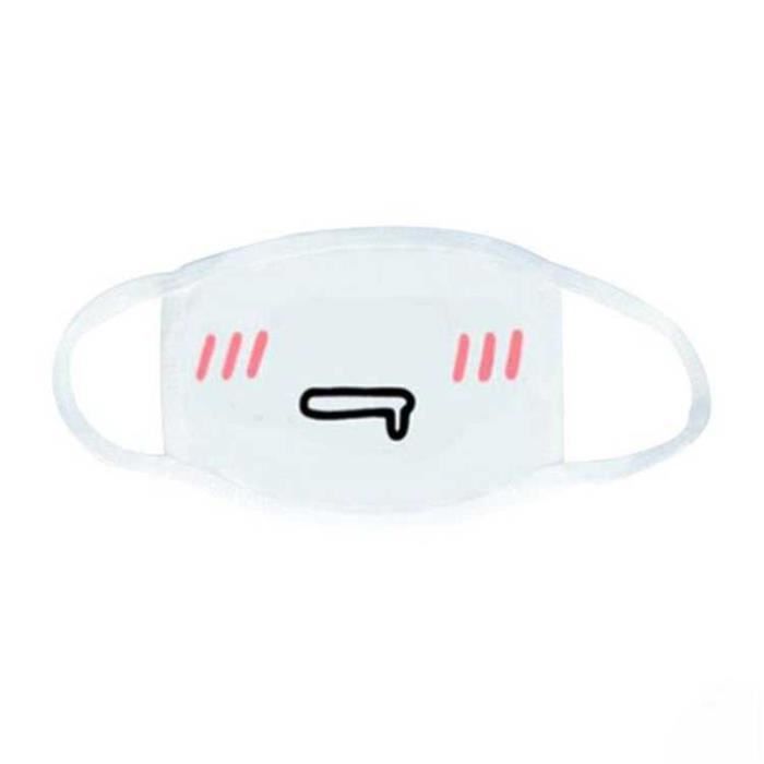 Lot De 4 Masques Protection Bouche Coton Motif Dessin Animé Noir - Réutilisables Lavables