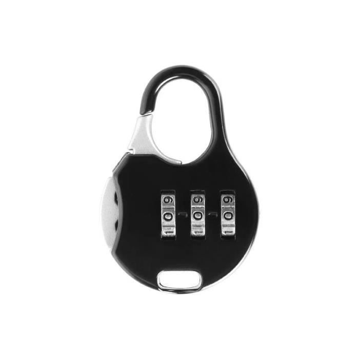 Le noir Verrou de voyage à 4 chiffres pour bagages, cadenas de vélo à