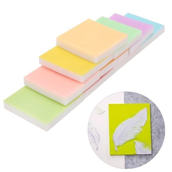 Plaque Linogravure Akozon - Bloc Caoutchouc Pour Tampons DIY - Multiple Couleurs