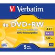 DVD+RW - VERBATIM - 4x - 4.7 Go - Boitier cristal (Pack de 5)-1