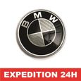 KIT 7 Badge LOGO Embleme BMW Carbone Noir Gris Capot + Coffre 82mm +Volant + 4 centre de roue -1