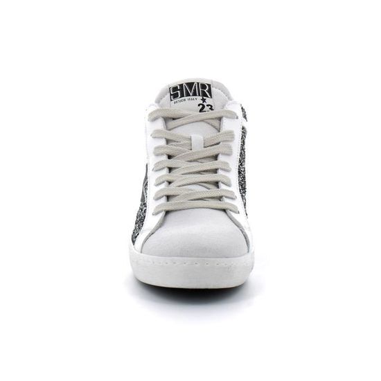 Basket Alpha Gris SEMERDJIAN Homme Cuir Lacets Gris