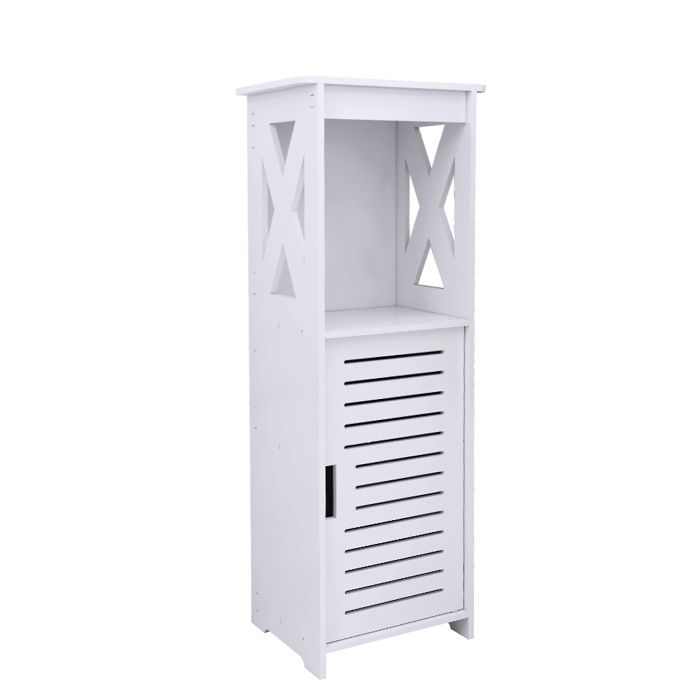 Meuble De Salle De Bain D'angle Blanc 51,7x32x155,4 Cm Avec Portes Et étagères Réglables - Colonne de salle de bain Meuble De Salle De Bain D'angle Blanc 51,7x32x155,4 Cm Avec Portes Et étagères Réglables - Colonne de salle de bain