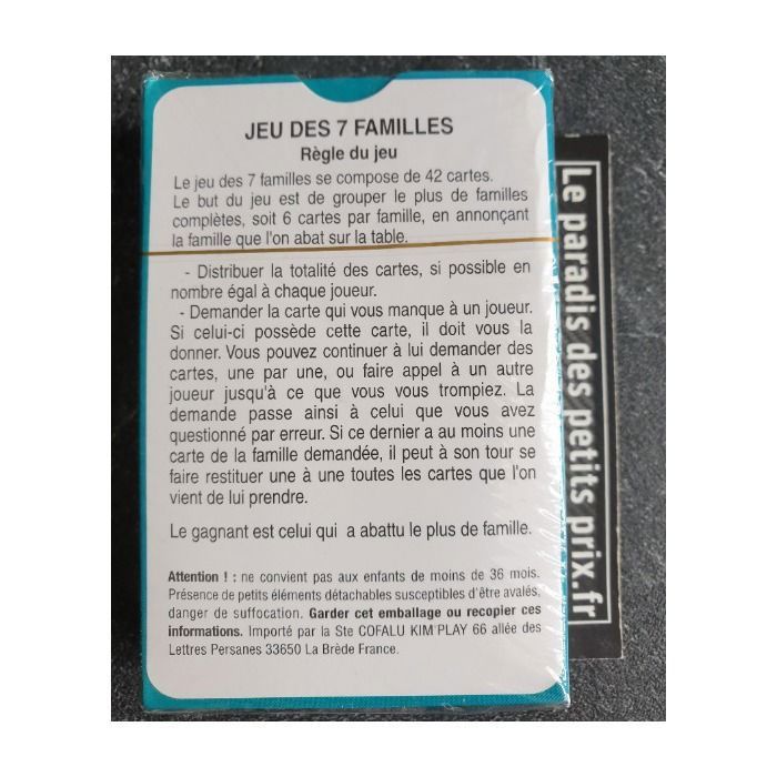 2 Jeux des 7 familles ,jeu de cartes 7 familles 42 cartes, 2 jeux ...