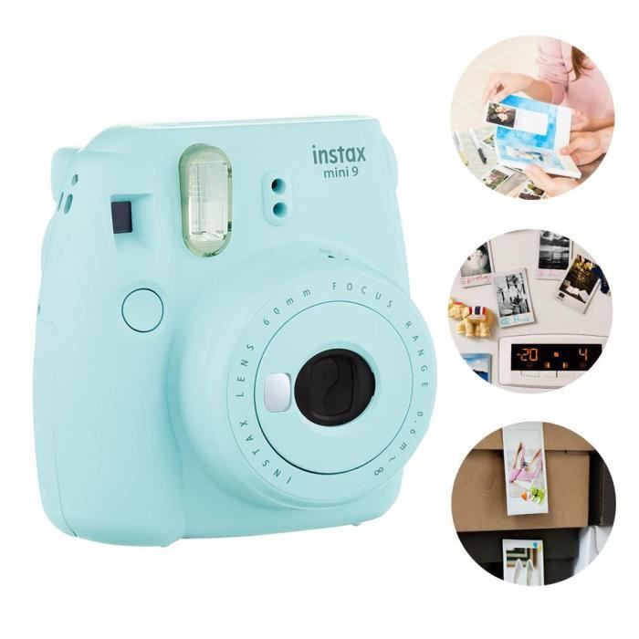 Appareil photo Fujifilm Instax mini 9 cadeau pour Noël cadeau pour ami  enfant bleu glace-LAT - Cdiscount Appareil Photo