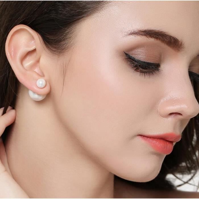 Boucles D'oreilles Percées Rétro Argent Gravé Double Face *3642 - Occasion