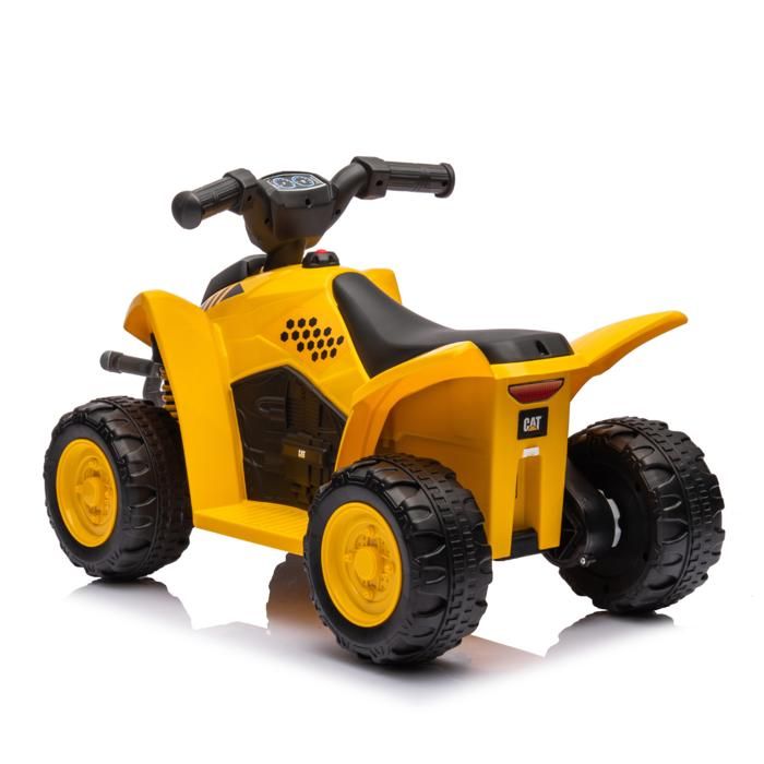 Quad Électrique Enfant 1-4 Ans 6V Jaune – avec Marche Arrière + Lumières + Sons + Frein Automatique + Pédale d'Accélération + Véhicule Compact et Sûr – INJUSA