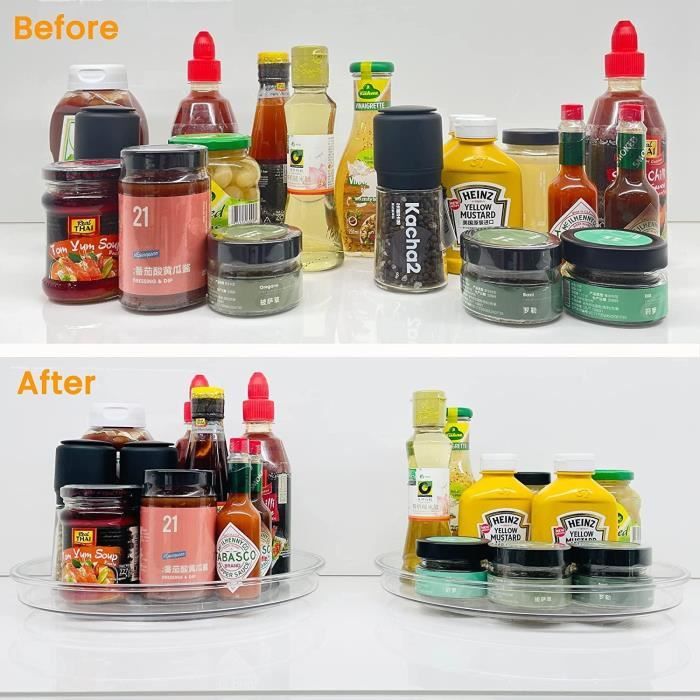 Fyfjur Lazy Susan Plateau Tournant Pour Condiments, Organiseur De Placard, étagère Rotative En Forme De Nid D'abeille, étagère à épices Rotative, étagère à épices Multifonction Pour Rangement De