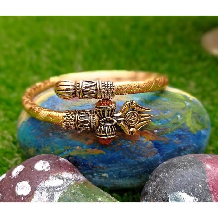 Artisanat Indien Damru Lord Shiva En Laiton Doré - Tambour Artisanat Indien Damru Lord Shiva En Laiton Doré - Tambour