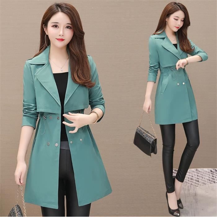 SS7 Trench-Coat Femme | Manteau Long 34" | Polyester/Polyamide | Ceinture Détachable - Classique Et Élégant