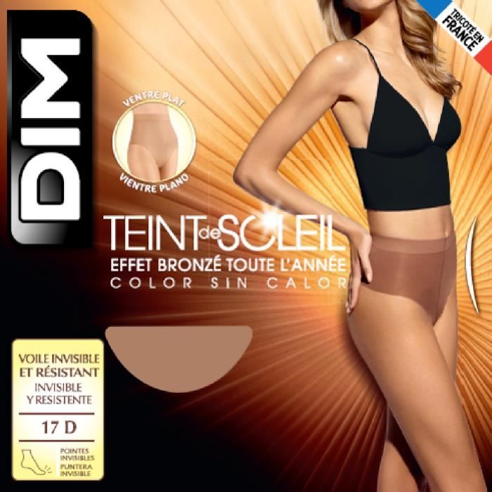 Collant Teint de Soleil DIM Ventre Plat Effet Bronze Hale Femme