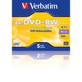DVD+RW - VERBATIM - 4x - 4.7 Go - Boitier cristal (Pack de 5)-2