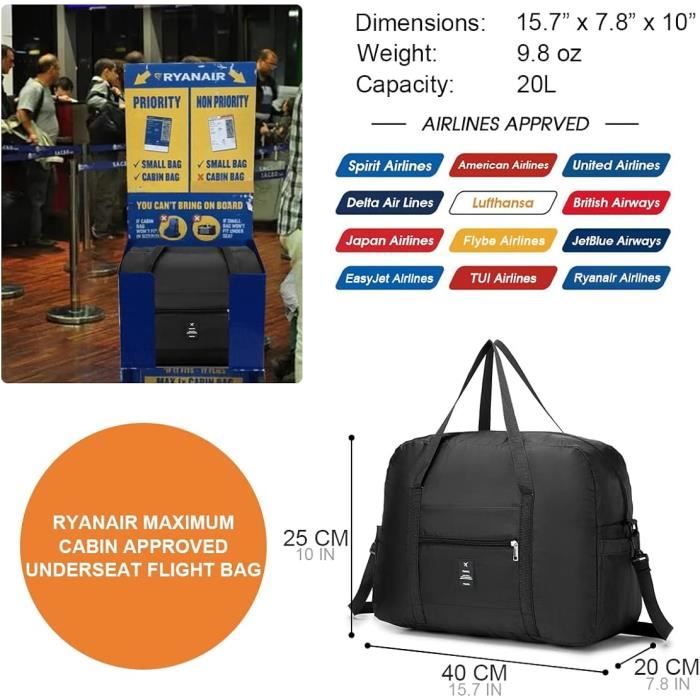 Sac 40x20x25 cm : le bagage à main gratuit avec Ryanair