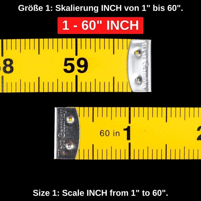 Mètre à Ruban Télescopique 150 Cm - Pour Mesures Corporelles, Couture, Fitness - Bouton Rétractable Automatique - 2