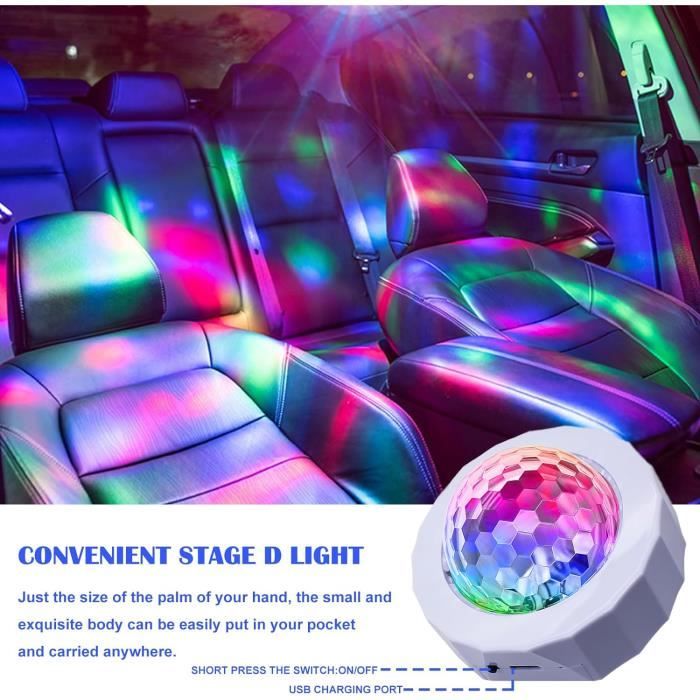 Boule à Facettes LED USB Pour Enfants, Lumière Disco, Effets De Lumière