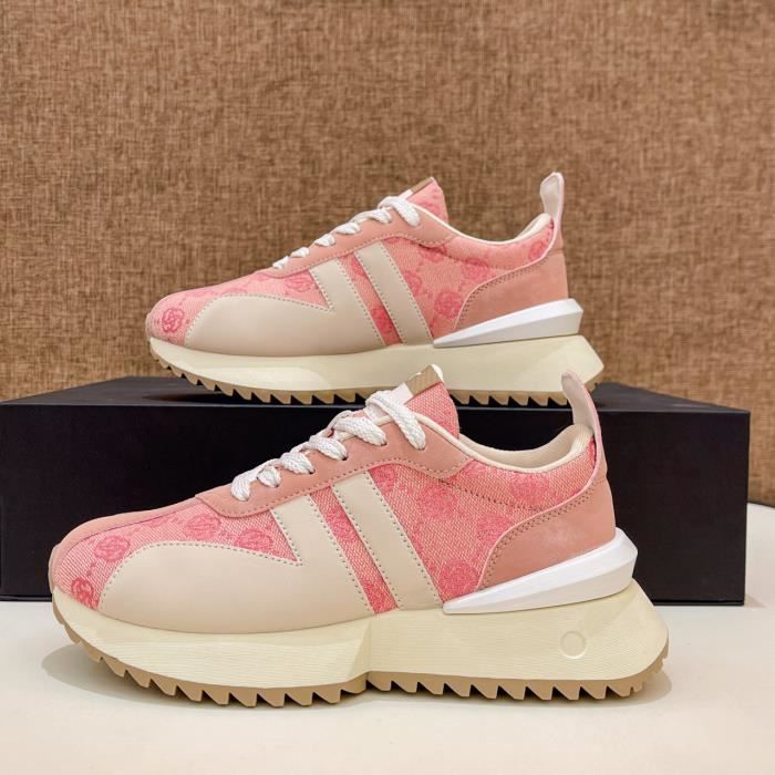 Baskets a Talons Compenses Femme Chaussures Course Voyage Decontracte Basket Sport Compensees Semelle Epaisse Sneakers casual rose Rose Cdiscount Chaussures