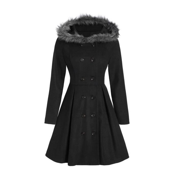 Manteau effet peluche noir deals