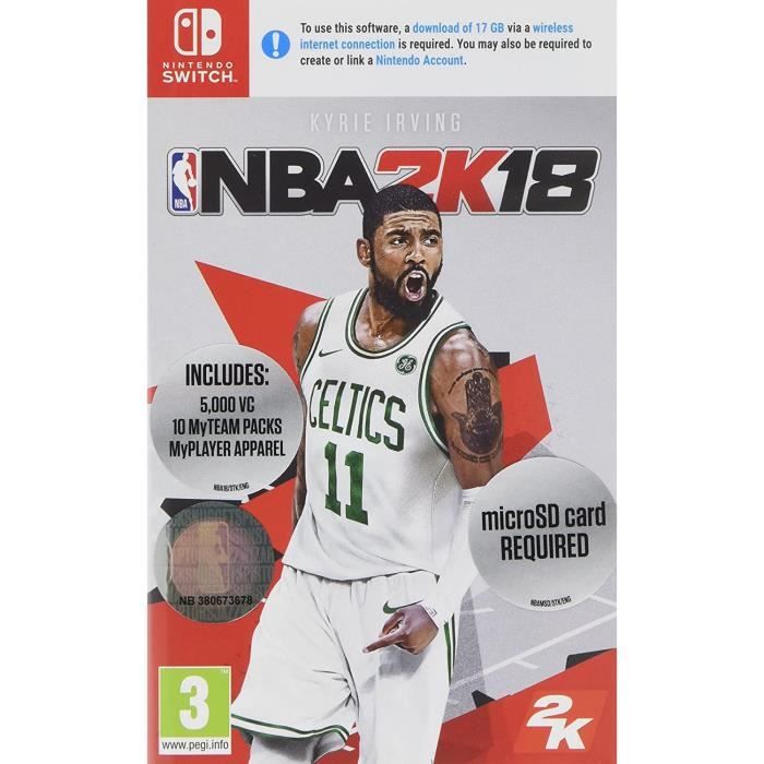 Pack 3 jeux Nintendo Switch GEAR CLUB NBA 2018 FIFA 20 code