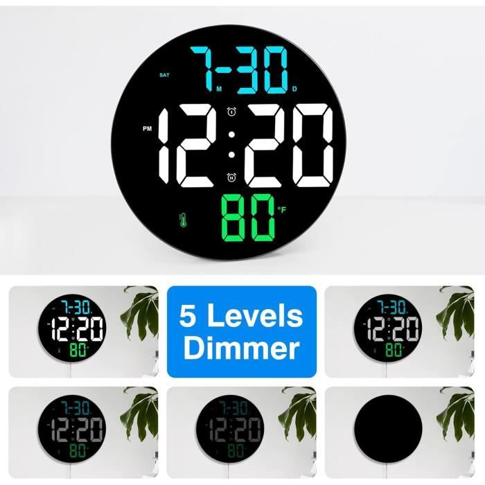 Acheter LED Horloge Murale Numérique Alarme Date Température Rétro-éclairage Automatique Table Bureau Décoration De La Maison Support Horloges Suspendues
