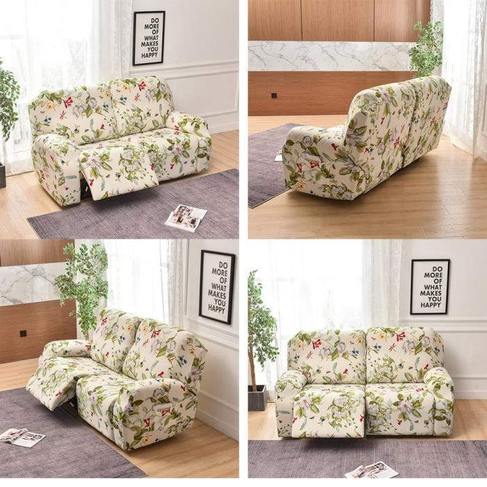 Housse Canapé Relax 2 Places Antidérapante Avec Poches,Protection Fauteuil Pour Chat,Chien Enfant,Extensible Et Lavable,Bordeaux - Maison