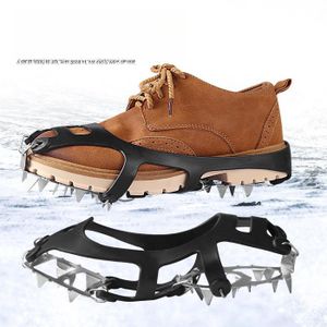 Crampons Antidérapants 26 Pointes Acier Inox - Pour Chaussures Randonnée, Neige, Glace (Taille M, Noir)