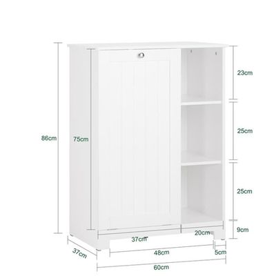 Meuble Salle De Bain SoBuy - Armoire Avec Panier Linge Et Tiroir - Blanc 37x37x90cm