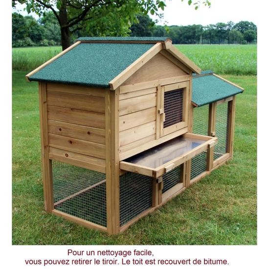 Cage Clapier Lapin Exterieur En Bois De Pin Haute Qualite Pour