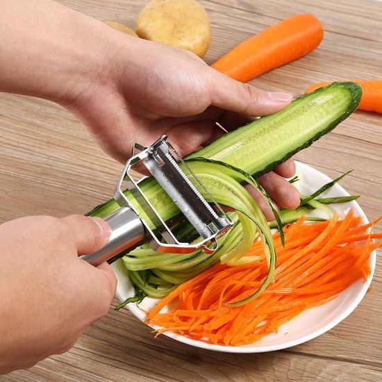 Econome,Épluche-légumes à large ouverture,couteau en acier  inoxydable,outils de cuisine,épluche-légumes à salade- green[F8496] -  Cdiscount Maison