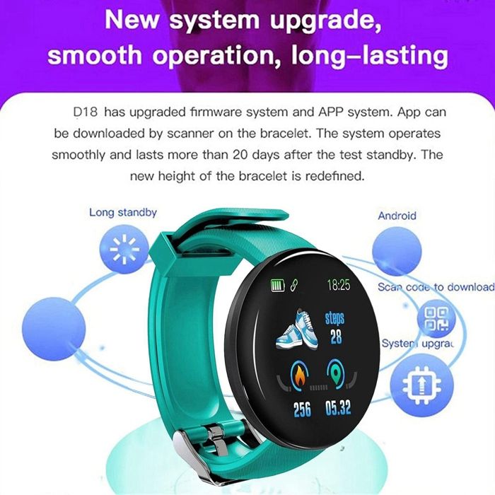 Montre Connectée Knocery D18 - Écran 1,44", Appels, étanche IP67, Podomètre, Cardio, SpO2, 115 Modes Sport