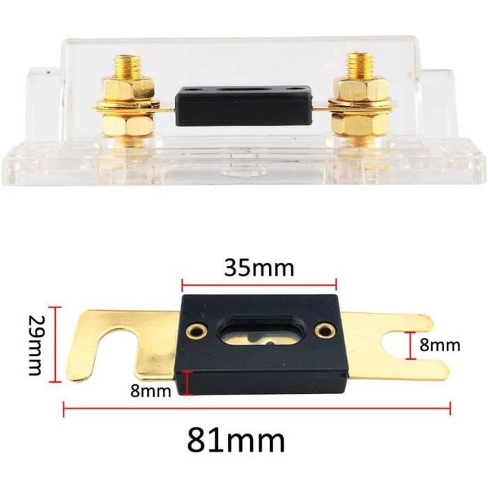 Porte-Fusible ANL 150A ETOPARS - Protection Audio Voiture - Compatible Calibre 0, 2, 4 - Or