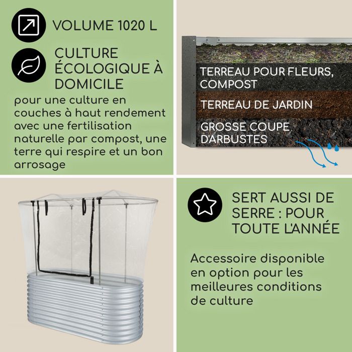 Espace Potager sur Pied Jardinage Exterieur Jardin et Balcon, boîtes de