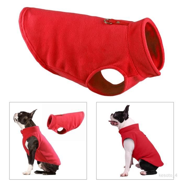Pull en polaire pour chien Pull chaud en polaire pour chien avec attache de laisse Manteau d hiver pour chien M Rouge Cdiscount
