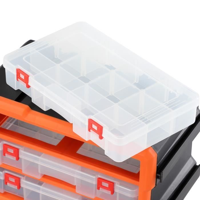 Organisateur pour outils plastique transparent 29,5x19,5 x16cm boîtes  rangement 36 compartiments tiroirs caisse vis incluses atelier - Cdiscount  Bricolage