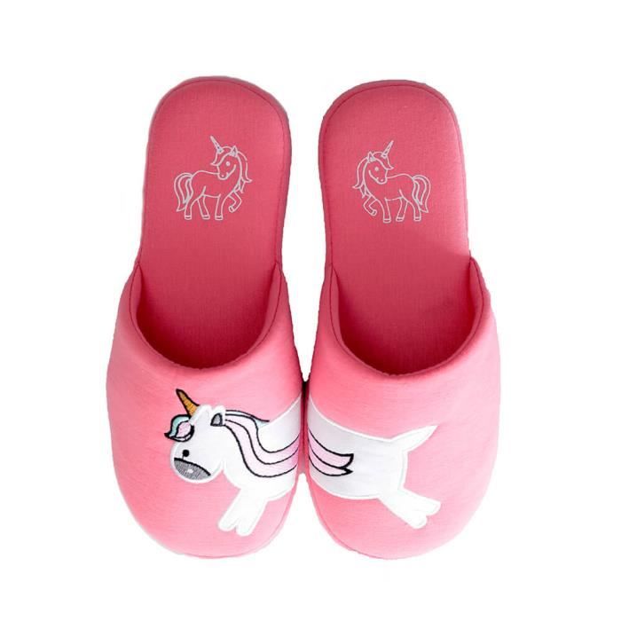 Chaussons pantoufles licorne d int rieur pour femmes en coton