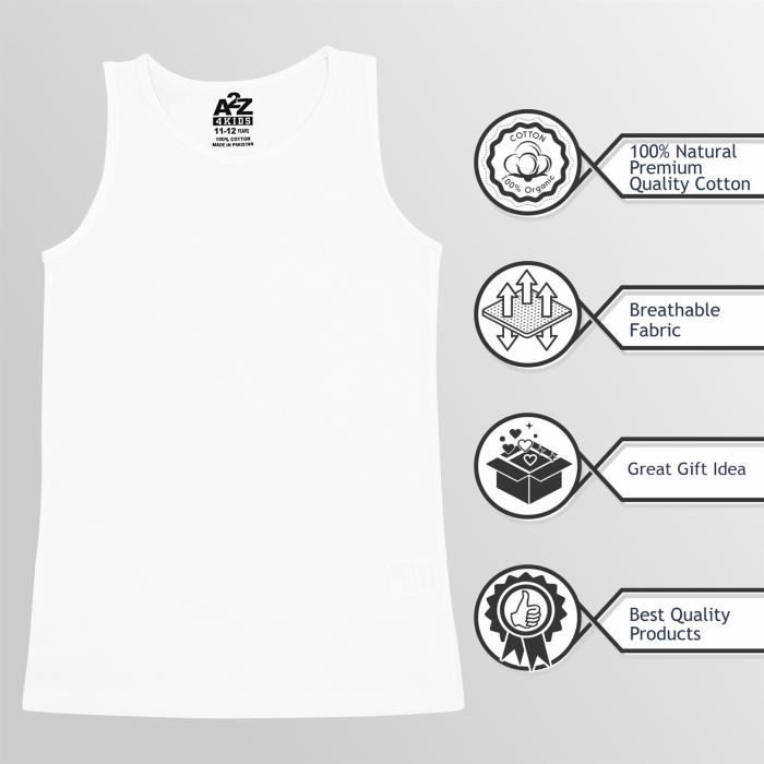 Débardeurs Enfants Sans Manches | T-shirt D'été à Capuche | Mixte Garçon/fille | Coton Doux Respirant