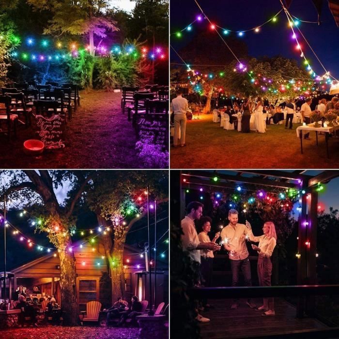 Guirlande Lumineuse Solaire 50 LED - 7 Mètres - Étanche IP44 - Pour Jardin, Terrasse, Mariage