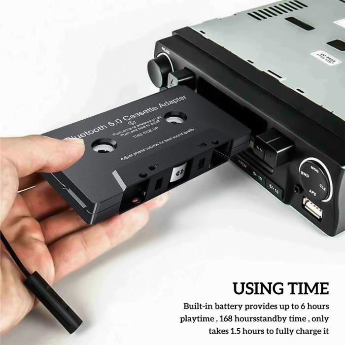 GeKLok Adaptateur Cassette Audio vers auxiliaire pour Voiture - Chargement  USB - Lecteur de Cassette Audio Bluetooth - Adaptateur de Cassette Audio  auxiliaire - Adaptateur de câble Audio pour Voiture : : High-Tech