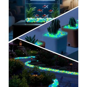 300PCS Pierres Lumineuses Colorées - Cailloux Lumineux Pour Jardin, Aquarium Et Décoration Extérieure