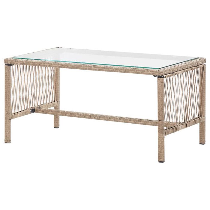 Salon De Jardin 4 Places Résine Tressée Beige Avec Coussins – VidaXL